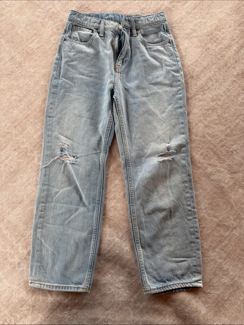 Old Navy Light Blue Distressed Girls Jeans